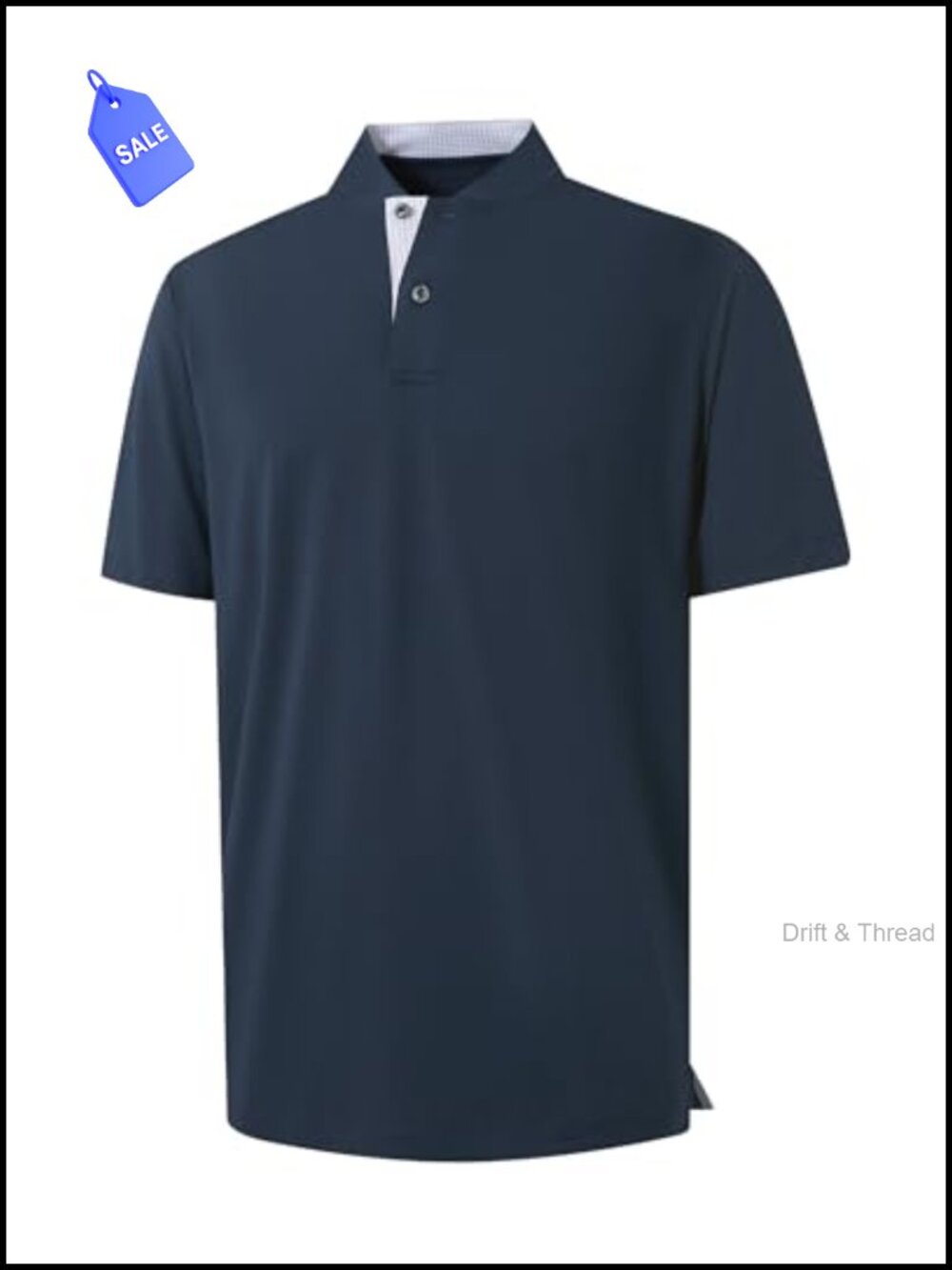 Men's Performance Golf Henley Shirt Collarless Short Sleeve